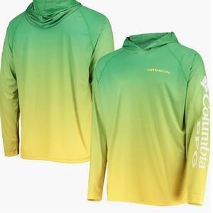 Columbia PFG Green Oregon Ducks Terminal Tackle Omni-Shade UPF 50 Hooded Top | M